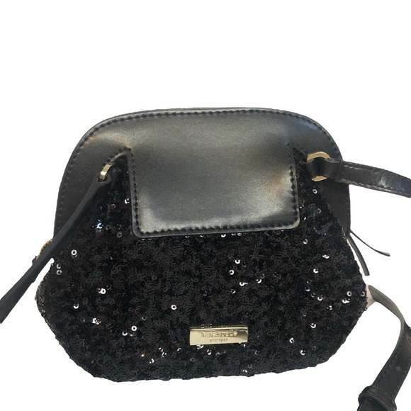 Kate Spade Scotty Riva Crossbody Purse Sequin Leather Bow - Picture 4 of 9